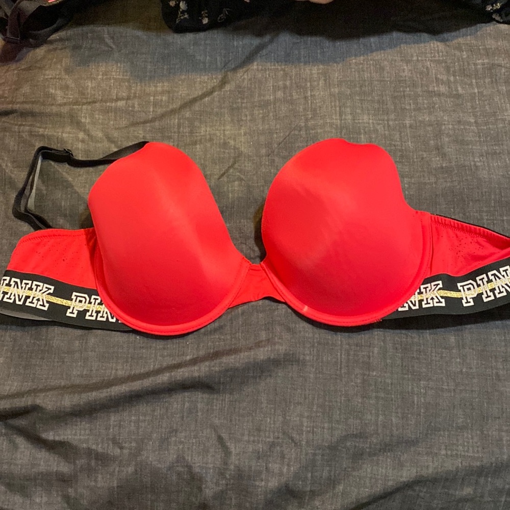 Red VS pink bra